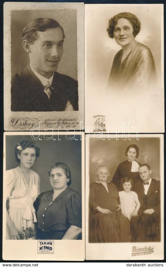 Cca 1920-1940 Portréfotók Különböző Műtermekből, 10 Db, 13,5×8,5 Cm - Sonstige & Ohne Zuordnung