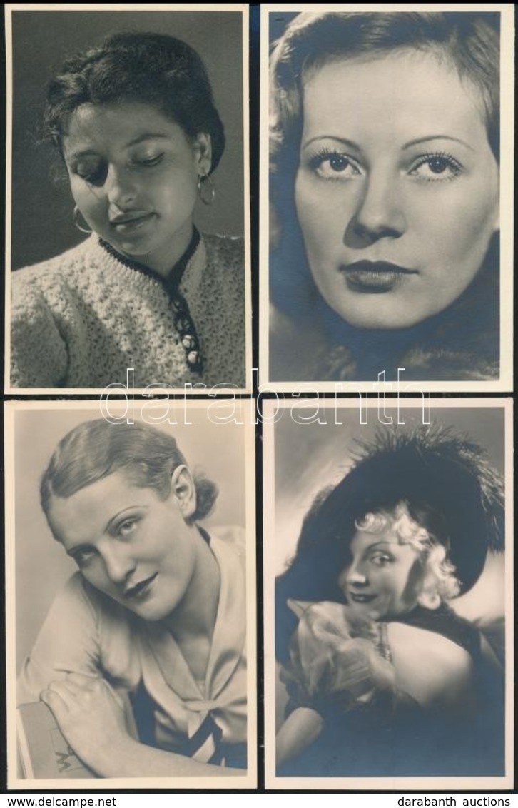 Cca 1930-1940 Hölgyek, 4 Db Fotó, 9×14 Cm - Sonstige & Ohne Zuordnung