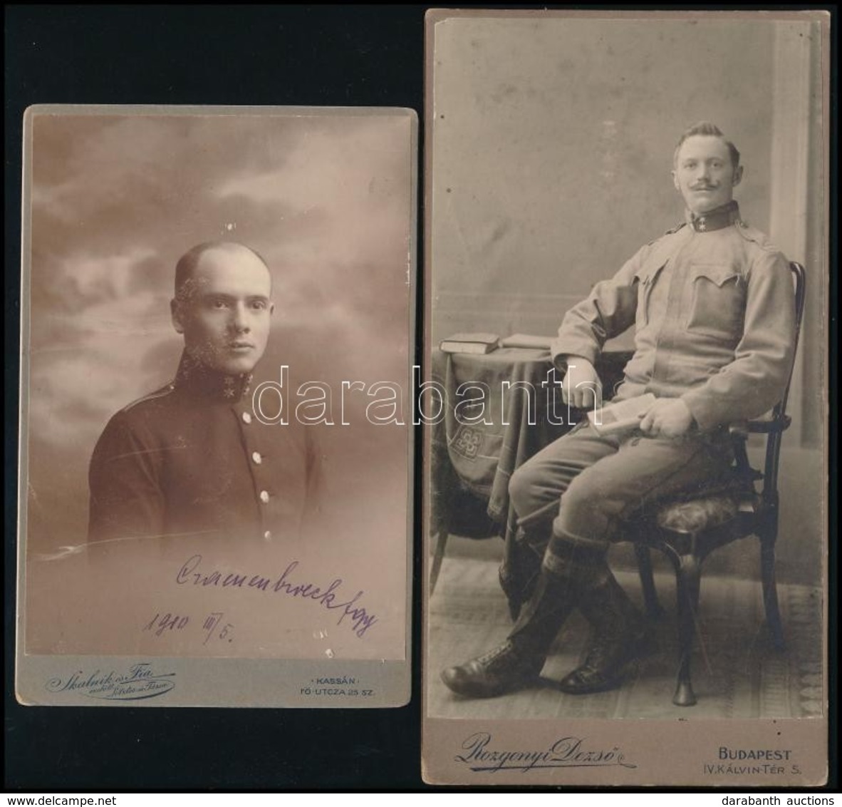 Cca 1910 Katonai Portrék, életképek, 5 Db Keményhátú Fotó, Több Műteremből, Különböző Méretben - Sonstige & Ohne Zuordnung