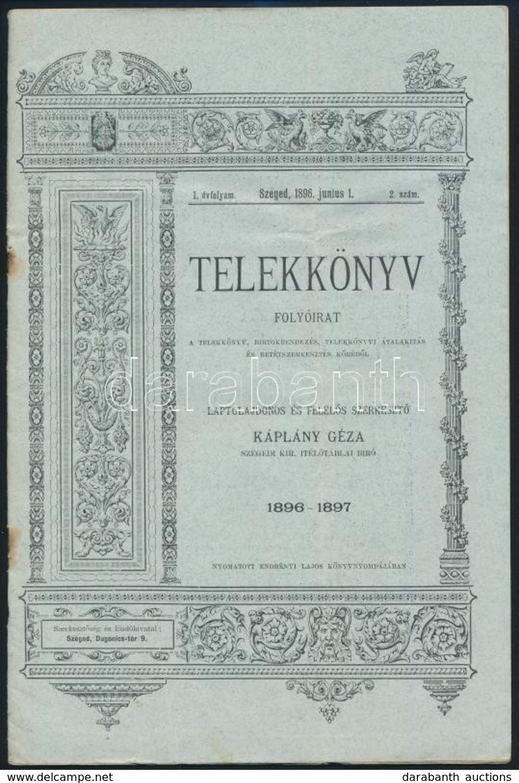 1896-97 A Telekkönyv C. Folyóirat I. évf 2. Száma 64p. - Zonder Classificatie