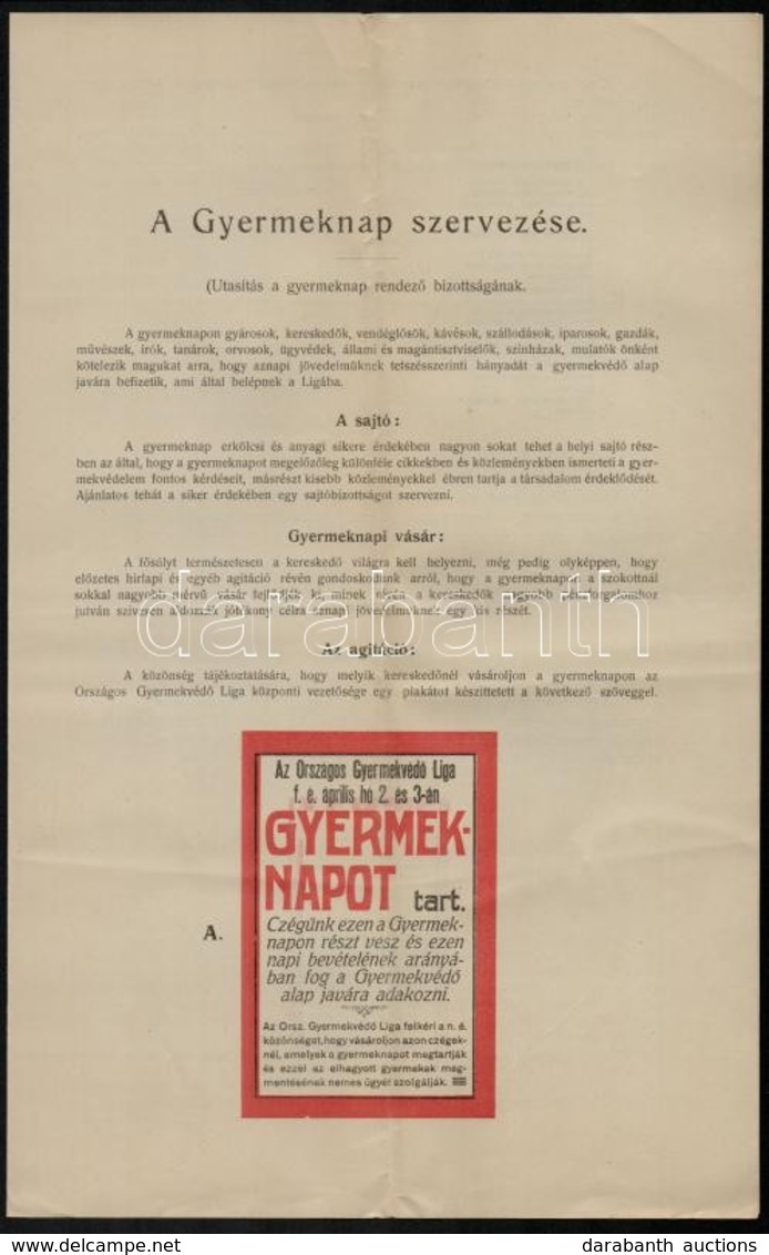 1908 Gyermeknap Szervezési Segédlet Részletes Instrukciókkal, Képekkel, Rajzokkal, 4 P + 1 L - Non Classificati