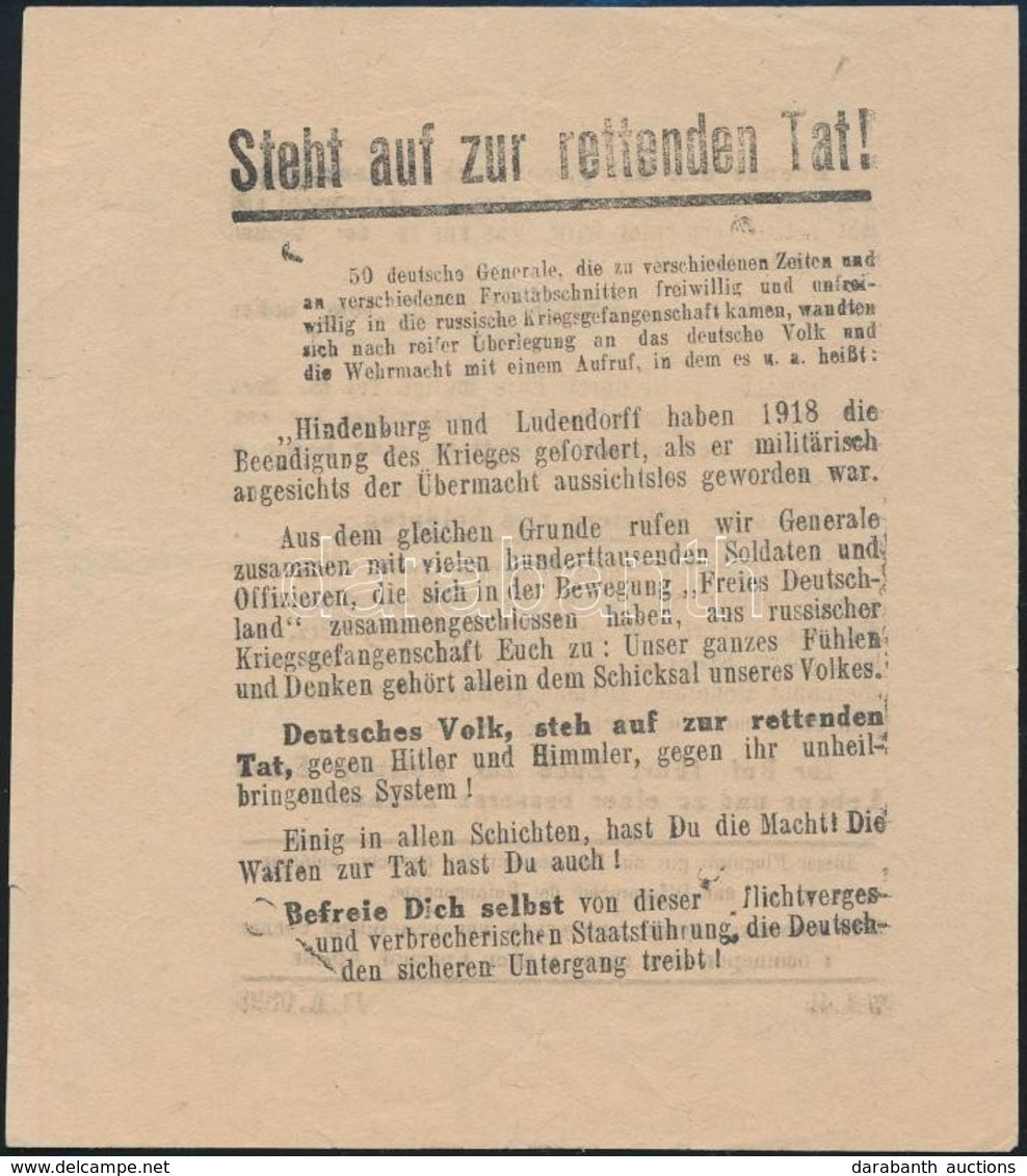 1945 Hitler és Himmler Ellenes Német Nyelvű Röplap A Német Néphez - Non Classificati