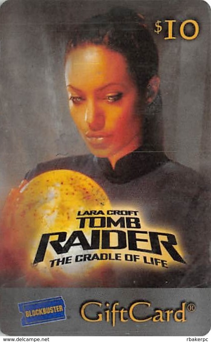 Blockbuster $10 Gift Card - Lara Croft Tomb Raider - The Cradle Of Life - Other & Unclassified