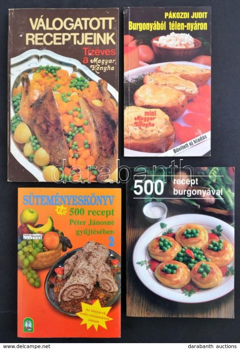 4db Szakácskönyv: Válogatott Receptjeink, 500 Recept Burgonyával, Burgonyából Télen-nyáron, Süteményeskönyv 500 Recept. - Ohne Zuordnung