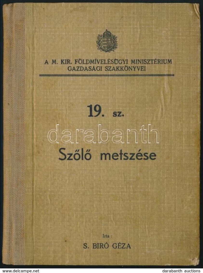 S. Bíró Géza: A Szőlő Metszése és Mívelési Módjai. Bp., 1935, Növényvédelem és Kertészet. Félvászon Kötés, Kissé Kopotta - Zonder Classificatie