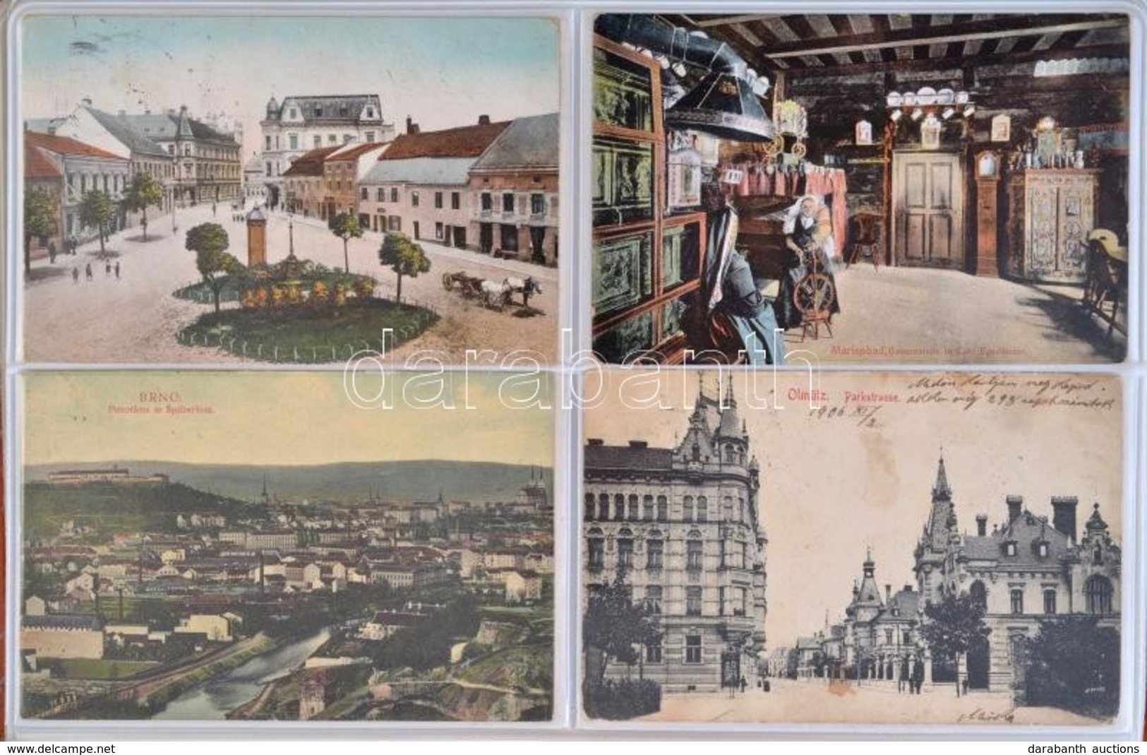 ** * 19 Db RÉGI Osztrák és Cseh Városképes Lap Albumban / 19 Pre-1945 Austrian And Czech Town-view Postcards In An Album - Ohne Zuordnung