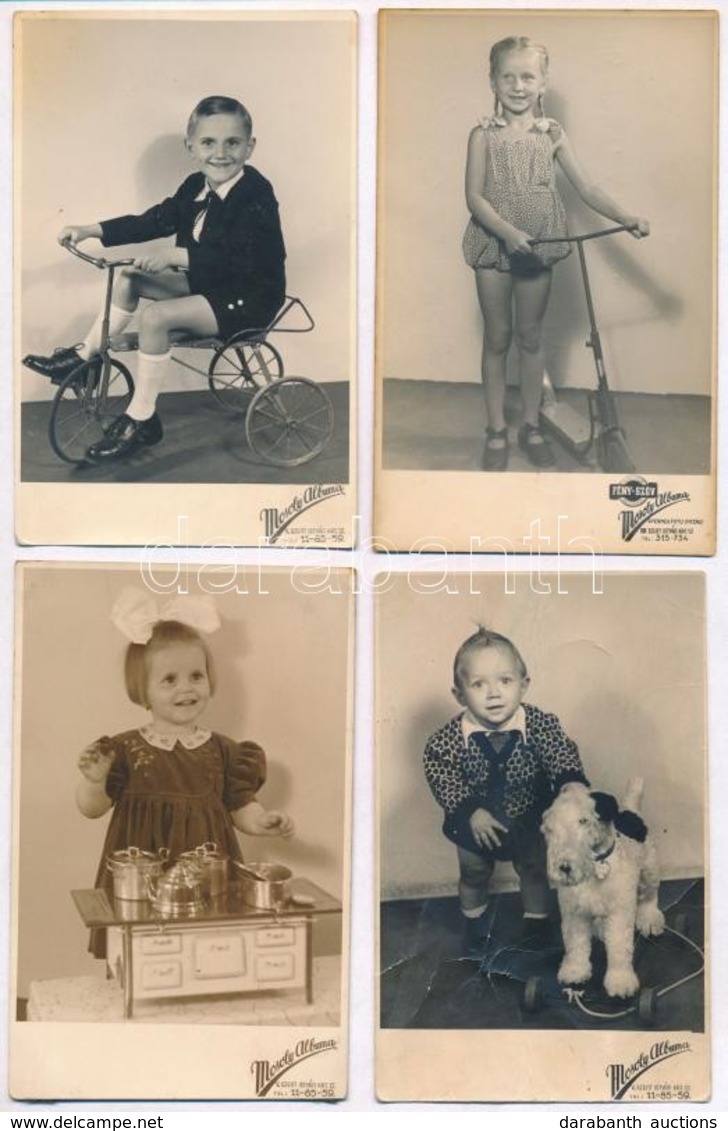 ** 15 Db RÉGI Fotóképeslap Gyerekekről és Játékokról: Mosoly Albuma / 15 Pre-1945 Photo Postcards With Children And Toys - Unclassified