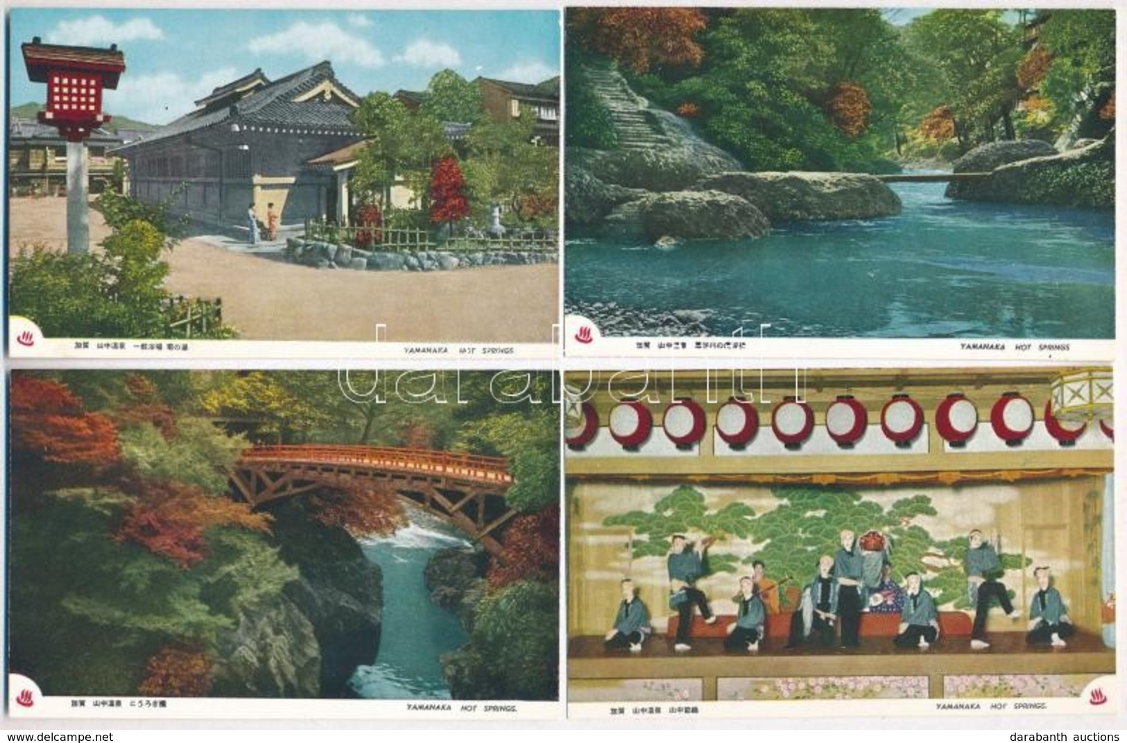 ** T2 Yamanaka Onsen - 8 Db Régi Használatlan Japán Képeslap A Saját Tokjában / Yamanaka Hot Springs - 8 Pre-1945 Japane - Non Classificati