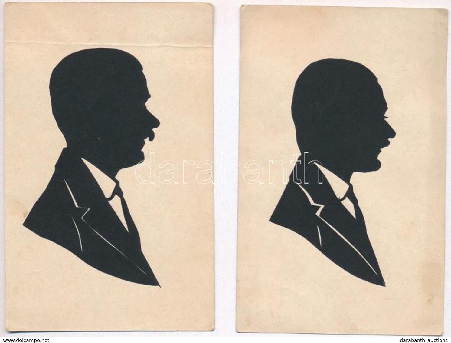 ** * 4 Db RÉGI Sziluettes Művészlap / 4 Pre-1945 Silhouette Art Motive Cards - Ohne Zuordnung