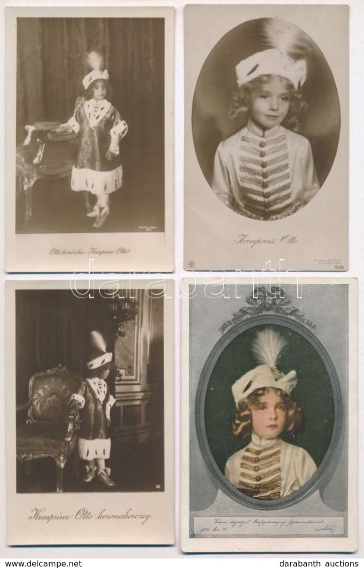 ** 4 Db RÉGI Uralkodói Motívumlap: Ottó, A Koronaherceg / 4 Pre-1945 Royalty Motive Postcards: Otto, The Crown Prince - Non Classificati