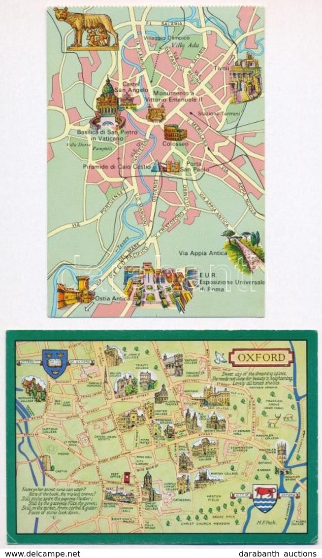 ** * 30 Db MODERN Térképes Motívumlap / 30 Modern Map Motive Postcards - Ohne Zuordnung