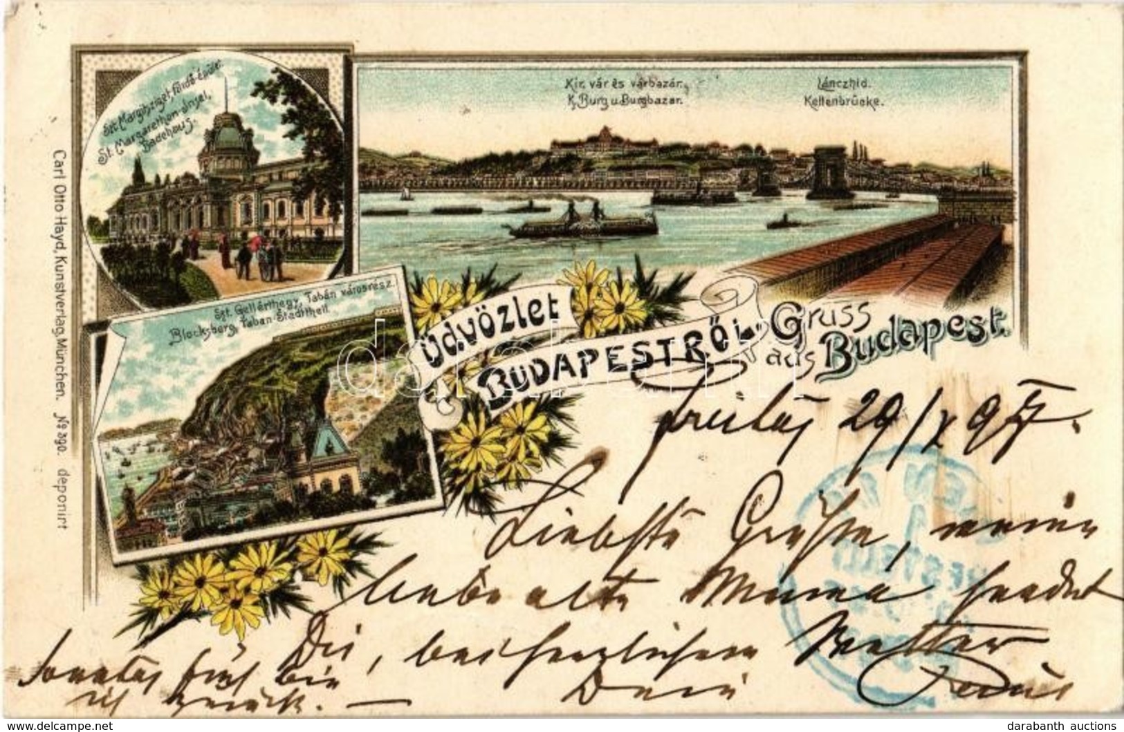 T2/T3 1897 (Vorläufer!) Budapest, Királyi Vár és Várbazár, Lánchíd, Szent Gellérthegy, Tabán Városrész, Szent Margitszig - Ohne Zuordnung