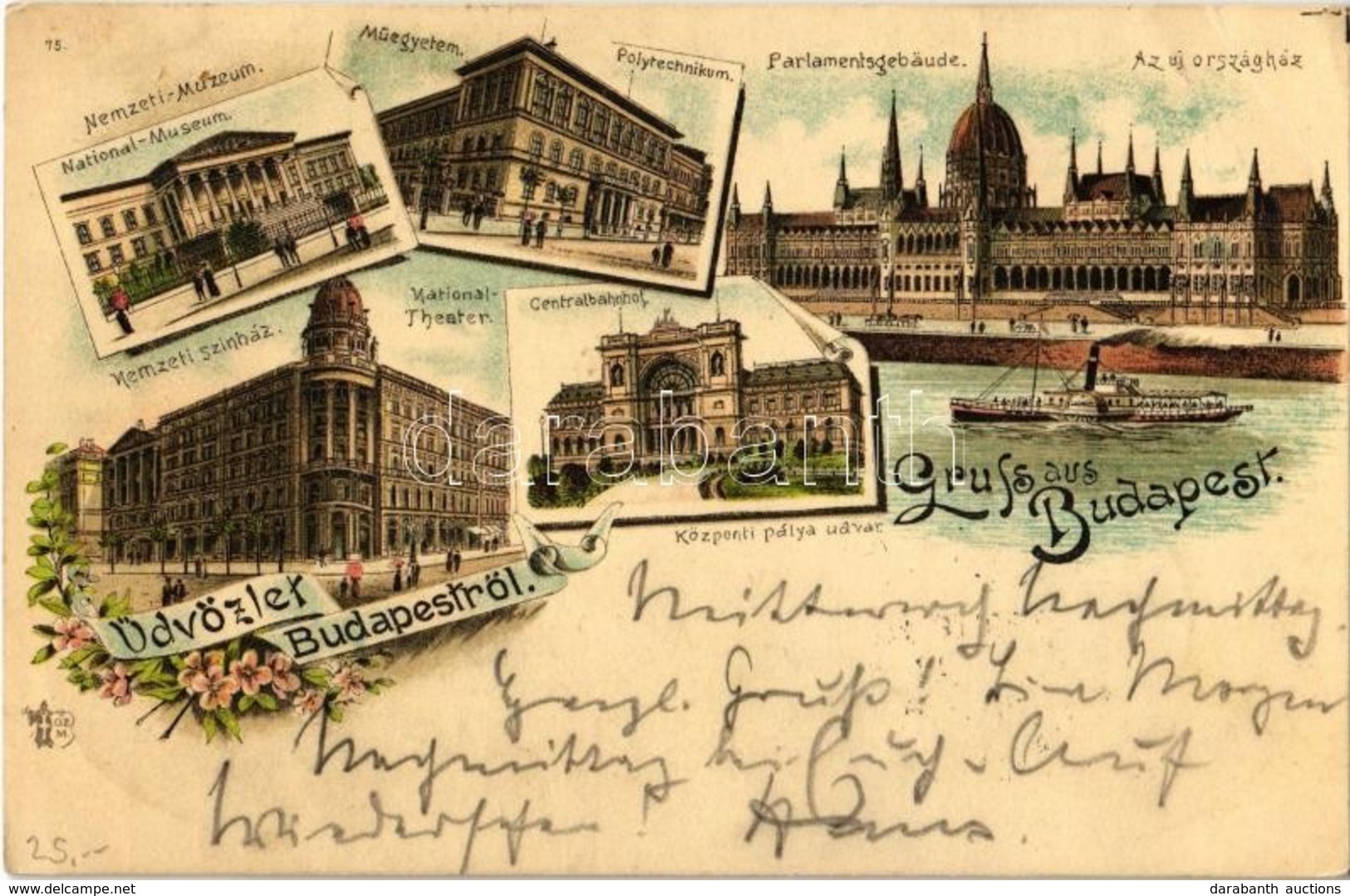 T2/T3 1898 (Vorläufer!) Budapest, Nemzeti Múzeum és Színház, Központi Pályaudvar, Új Országház, Műegyetem. Otmmar Zieher - Non Classificati