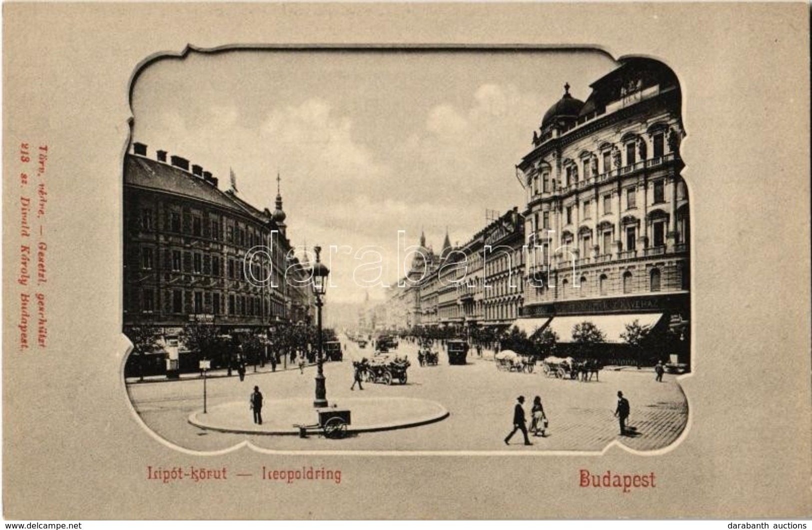 ** T1 Budapest XIII. Lipót Körút (Nyugati Tér), Café Vígszínház Kávéház, Villamos, Noszlopi Henrik üzlete, Dr. Dénes Mih - Non Classificati