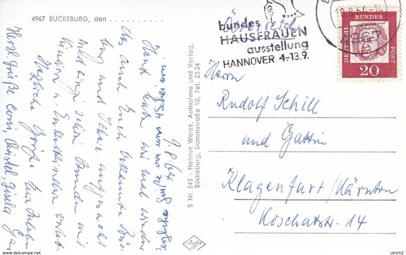 AK Gruß Aus Bückeburg - Mehrbildkarte - Werbestempel Bundes-Hausfrauen-Ausstellung Hannover 1964 (43183) - Bueckeburg