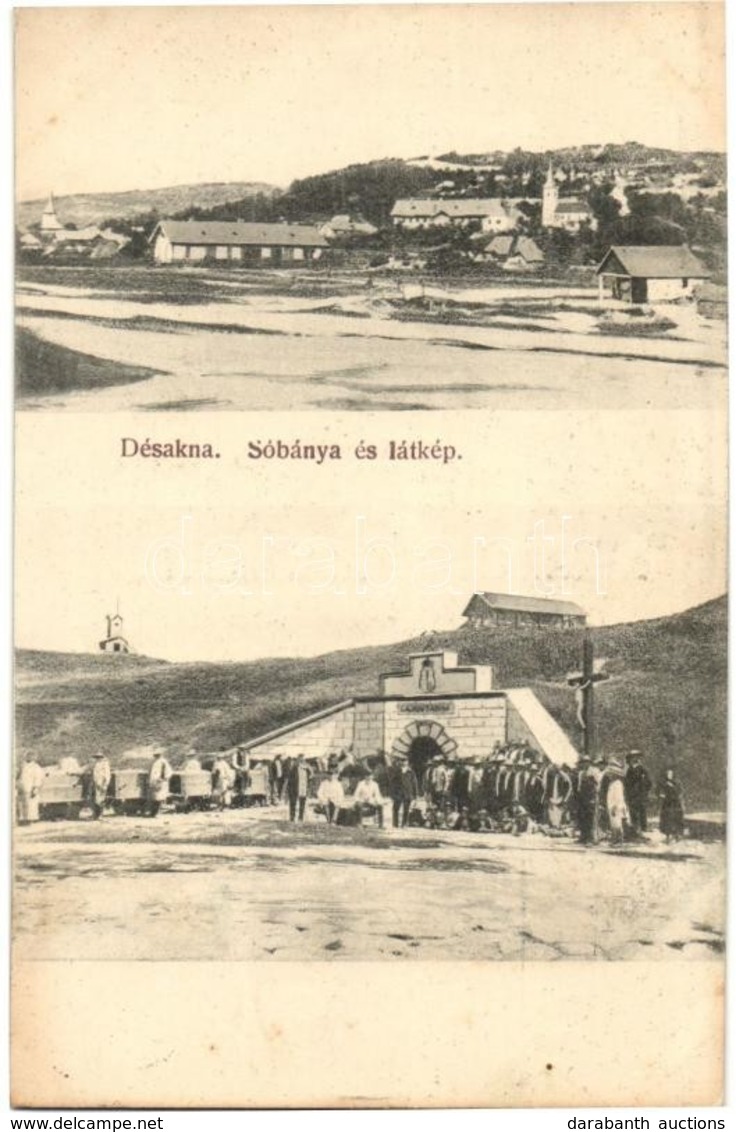 T2 Désakna, Ocna Dejului; Sóbánya és Látkép, Lajos Tárna. Divald Károly Fia / Salt Mine, Group Picture With The Miners + - Non Classificati