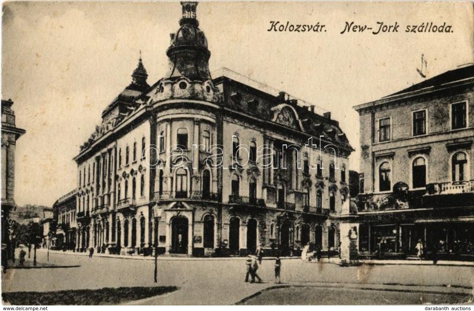 ** T2/T3 Kolozsvár, Cluj; New York Szálloda, Schuster Emil üzlete / Hotel, Shops (EK) - Non Classificati