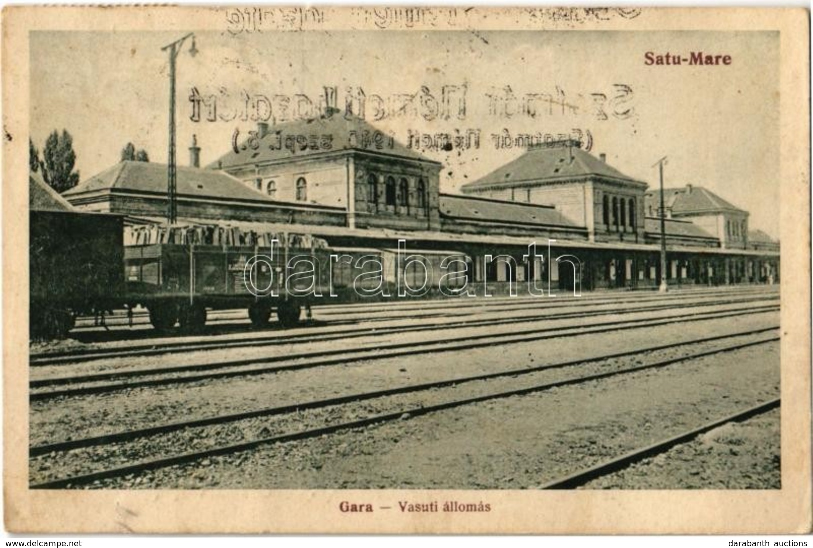 T3 Szatmárnémeti, Satu Mare; Vasútállomás, Vagonok / Gara / Railway Station With Wagons + '1940 Szatmárnémeti Visszatért - Non Classificati