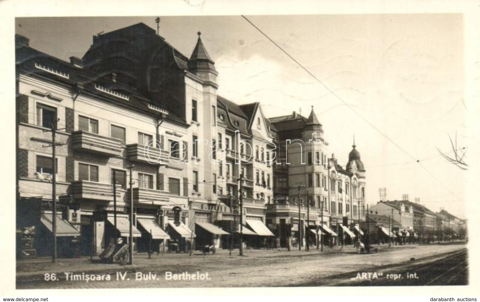 T2 1937 Temesvár, Timisoara; Józsefváros, Berthelot Sugárút, Illatszertár, Ariadne, F. Österreicher, F. Pollák, Löffler  - Ohne Zuordnung