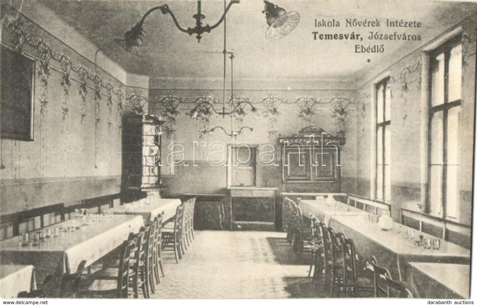 ** T1 Temesvár, Timisoara; Józsefváros, Iskola Nővérek Intézete, Ebédlő, Belső / Iosefin, Girl School Interior, Dining R - Non Classificati