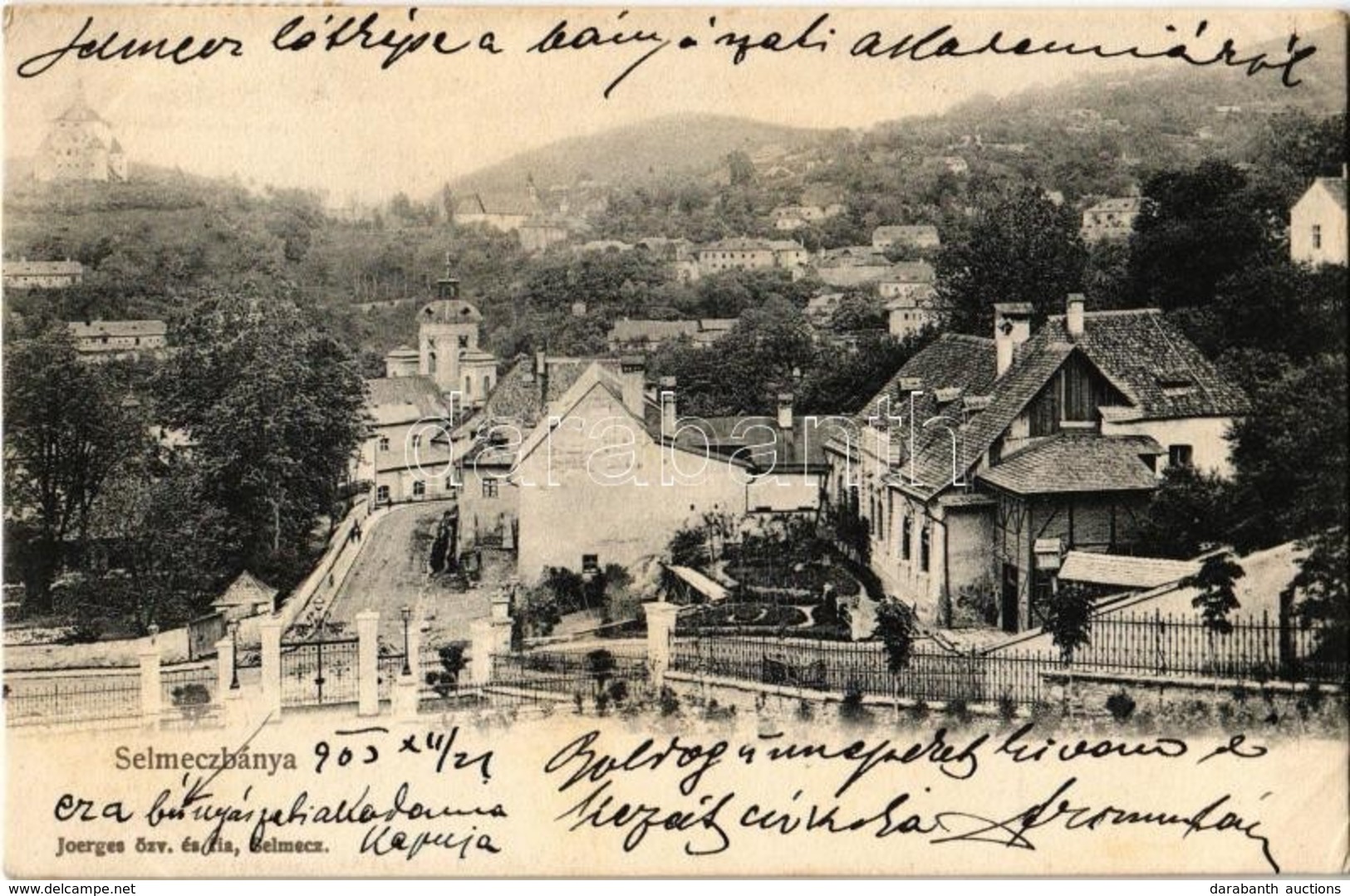 T2 1903 Selmecbánya, Schemnitz, Banská Stiavnica; Látkép. Kiadja Joerges özv. és Fia / General View - Ohne Zuordnung