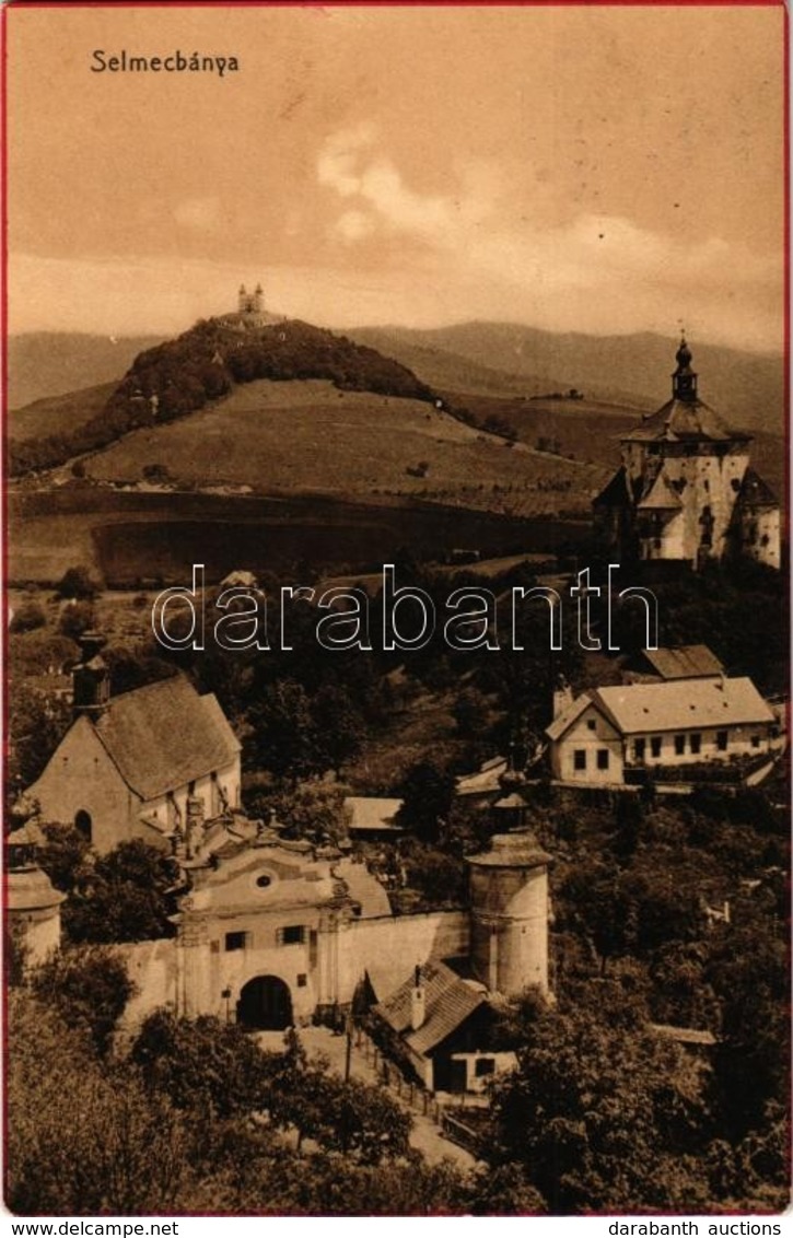 T2 1912 Selmecbánya, Banska Stiavnica; Leányvár, Kálvária, Templom. Joerges 1910. / Castle, Church, Calvary - Ohne Zuordnung