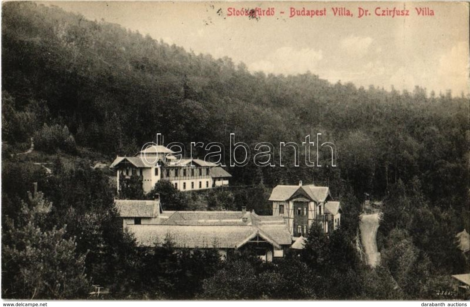 T2 1912 Stószfürdő, Stoósz-fürdő, Kúpele Stós; Budapest és Dr. Czirfusz Villa - Zonder Classificatie