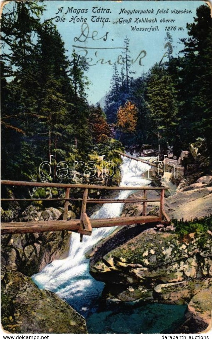 T2/T3 1914 Tátra, Vysoké Tatry; Nagytarpataki Felső Vízesés / Gross Kolbach Oberer Wasserfall / Waterfall - Ohne Zuordnung