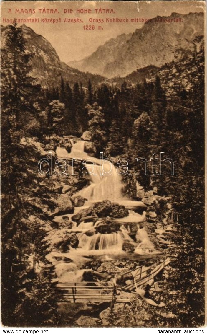 ** T2/T3 Tátra, Vysoké Tatry; Nagytarpatak Középső Vízesés / Gross Kolbach Mittbere Wasserfall / Waterfall - Ohne Zuordnung