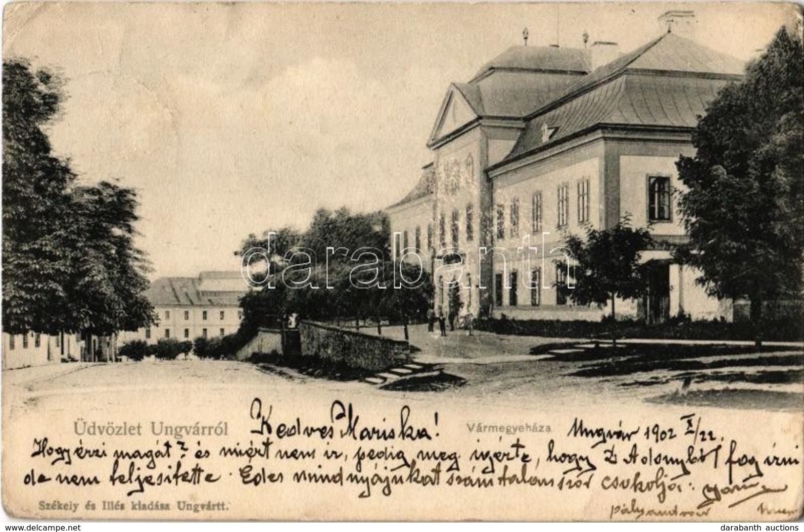 * T2/T3 1902 Ungvár, Uzshorod, Uzhorod; Vármegyeháza. Székely és Illés Kiadása / County Hall (EK) - Ohne Zuordnung