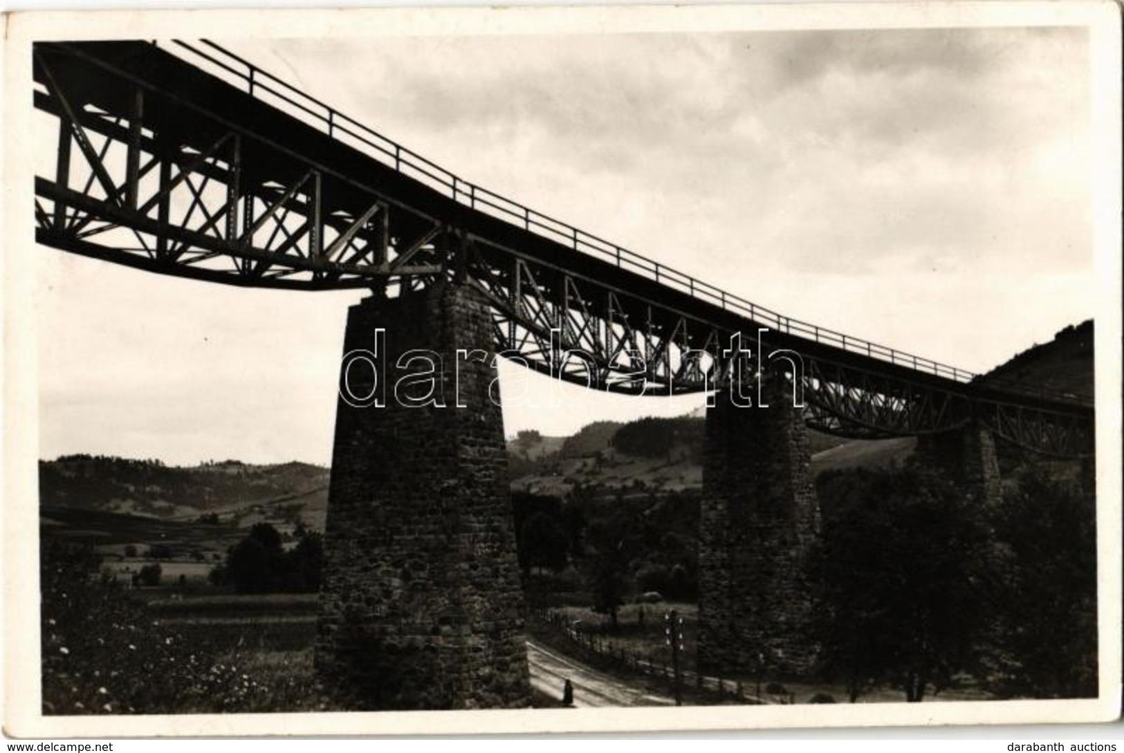 T2 1941 Uzsok, Uzok, Uzhok; Vasúti Híd, Viadukt. Moskovits I. Kiadása / Railway Bridge, Viaduct - Zonder Classificatie