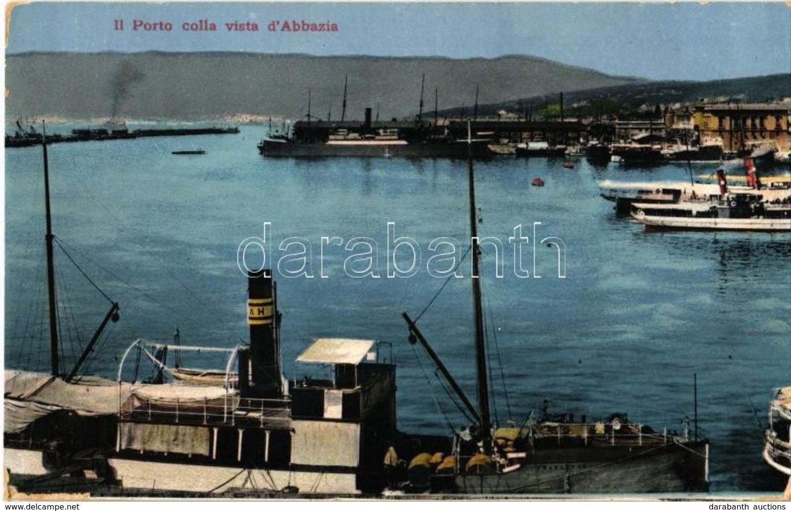 T2/T3 1912 Abbazia, Opatija; Il Porto Colla / Port, Ships - Ohne Zuordnung