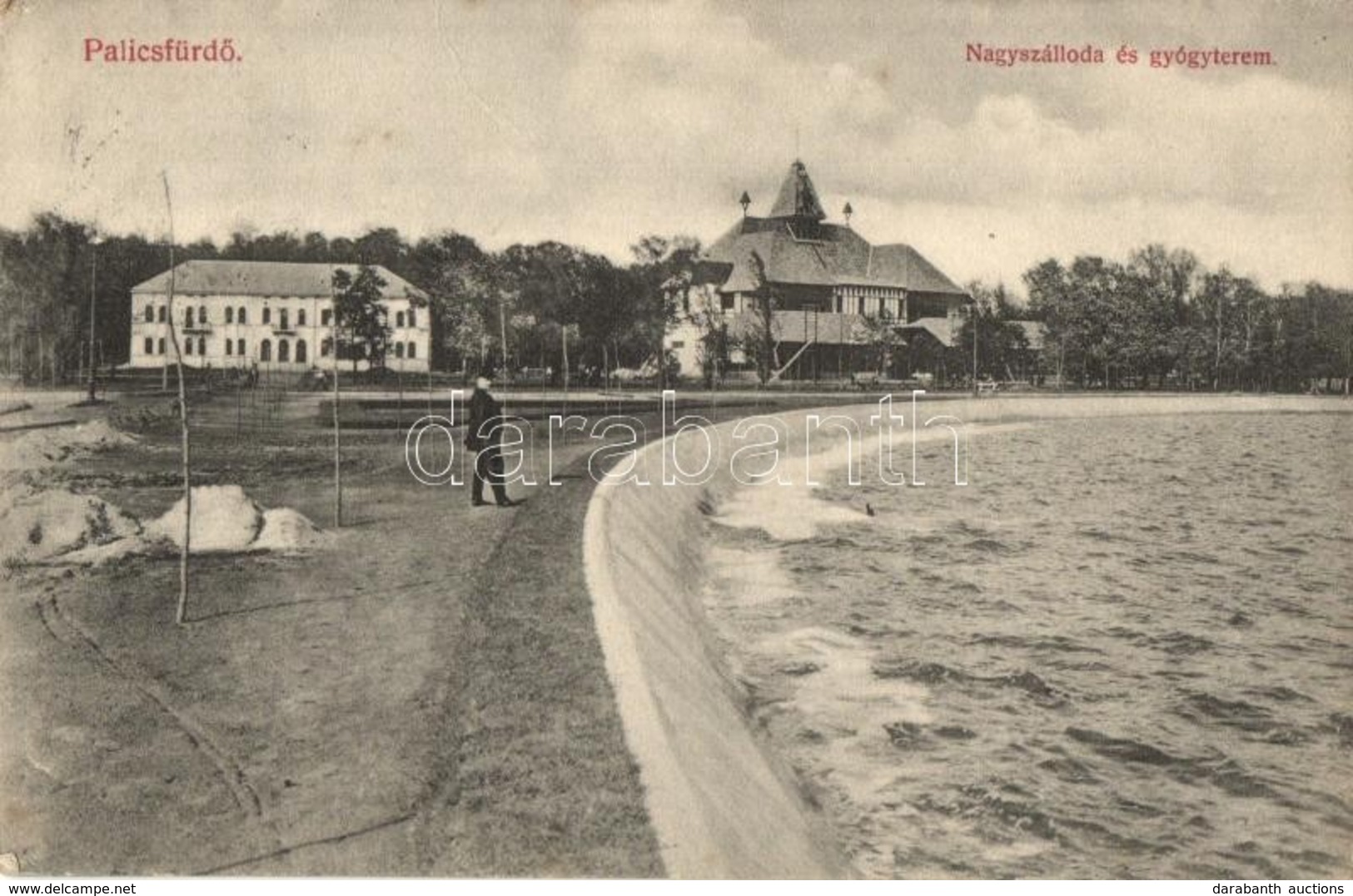 T2/T3 Palics, Palic (Szabadka, Subotica); Nagyszálloda és Gyógyterem. Kiadja Heumann Mór / Hotel, Spa Hall, Bathing Hous - Zonder Classificatie