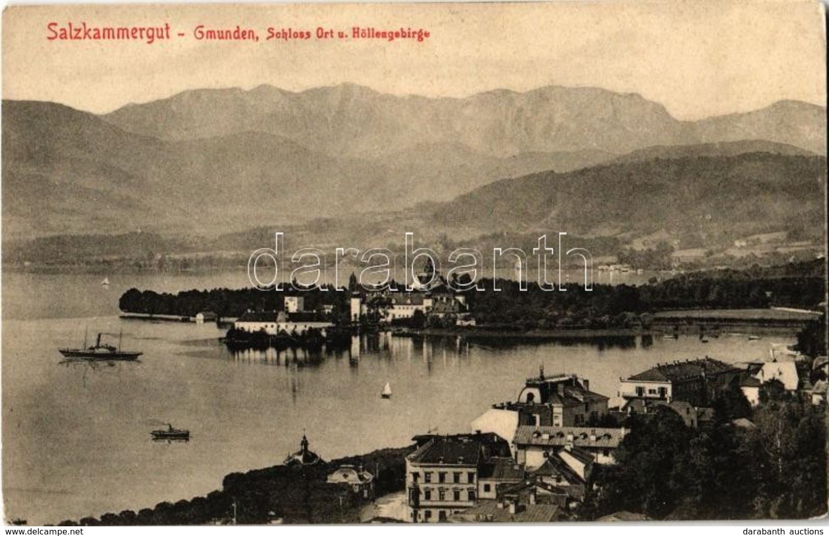 ** T2 Gmunden, Salzkammergut, Schloss Ort Und Höllengebirge / General View, Lake, Castle, Ships, Mountains - Zonder Classificatie