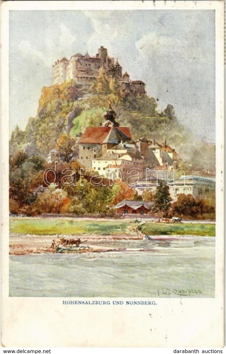 T2 1915 Salzburg, Hohensalzburg Und Nonnberg / Castle, Abbey, Künstlerpostkarte 'Kollektion Kerber' Nr. 3. S: E. T. Comp - Zonder Classificatie