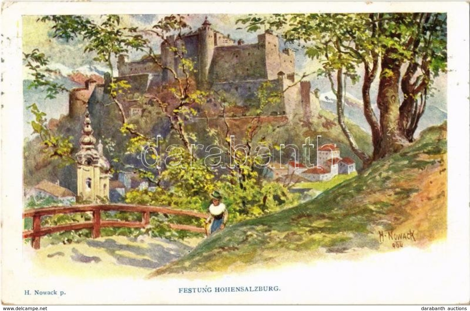 T2 1915 Salzburg, Festung Hohensalzburg / Castle, Künstlerpostkarte 'Kollektion Kerber' Nr. 6. S: H. Nowack - Ohne Zuordnung