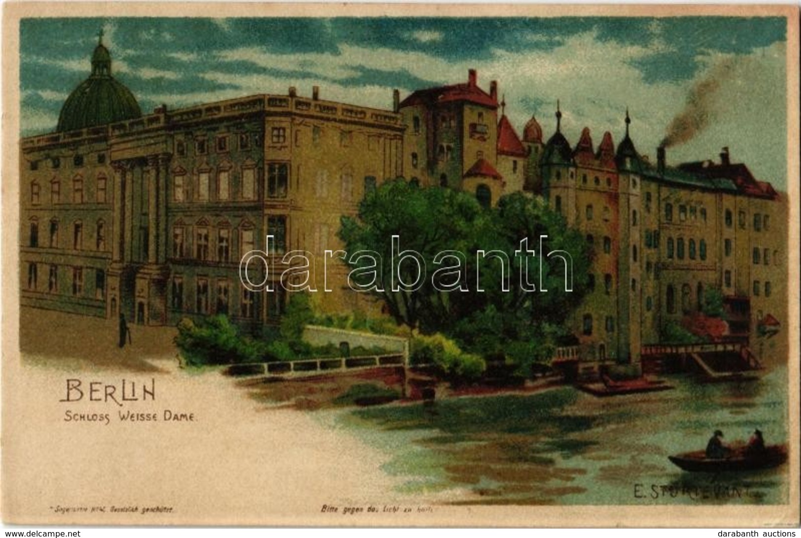 ** T2/T3 Berlin, Schloss Weisse Dame / Castle, Hold To Light Litho S: E. Sturtevant (EK) - Ohne Zuordnung