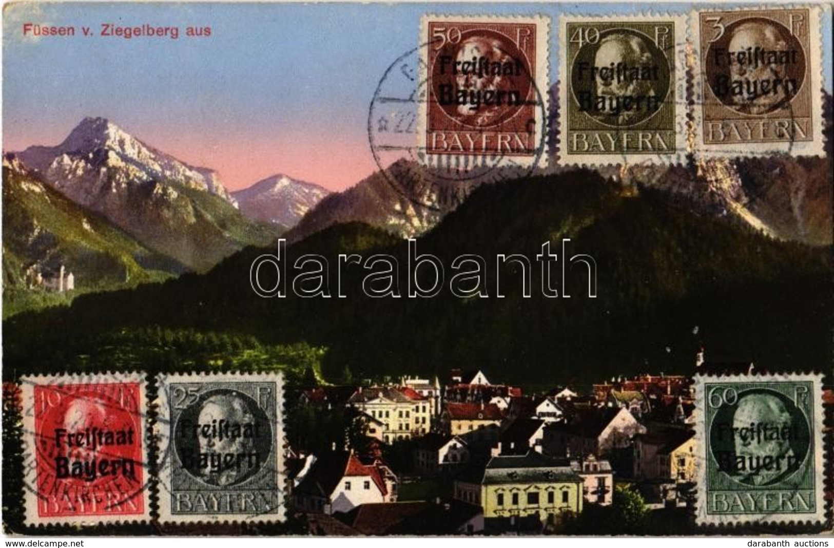 T2 1920 Füssen, General View, Mountains. TCV Card - Non Classificati