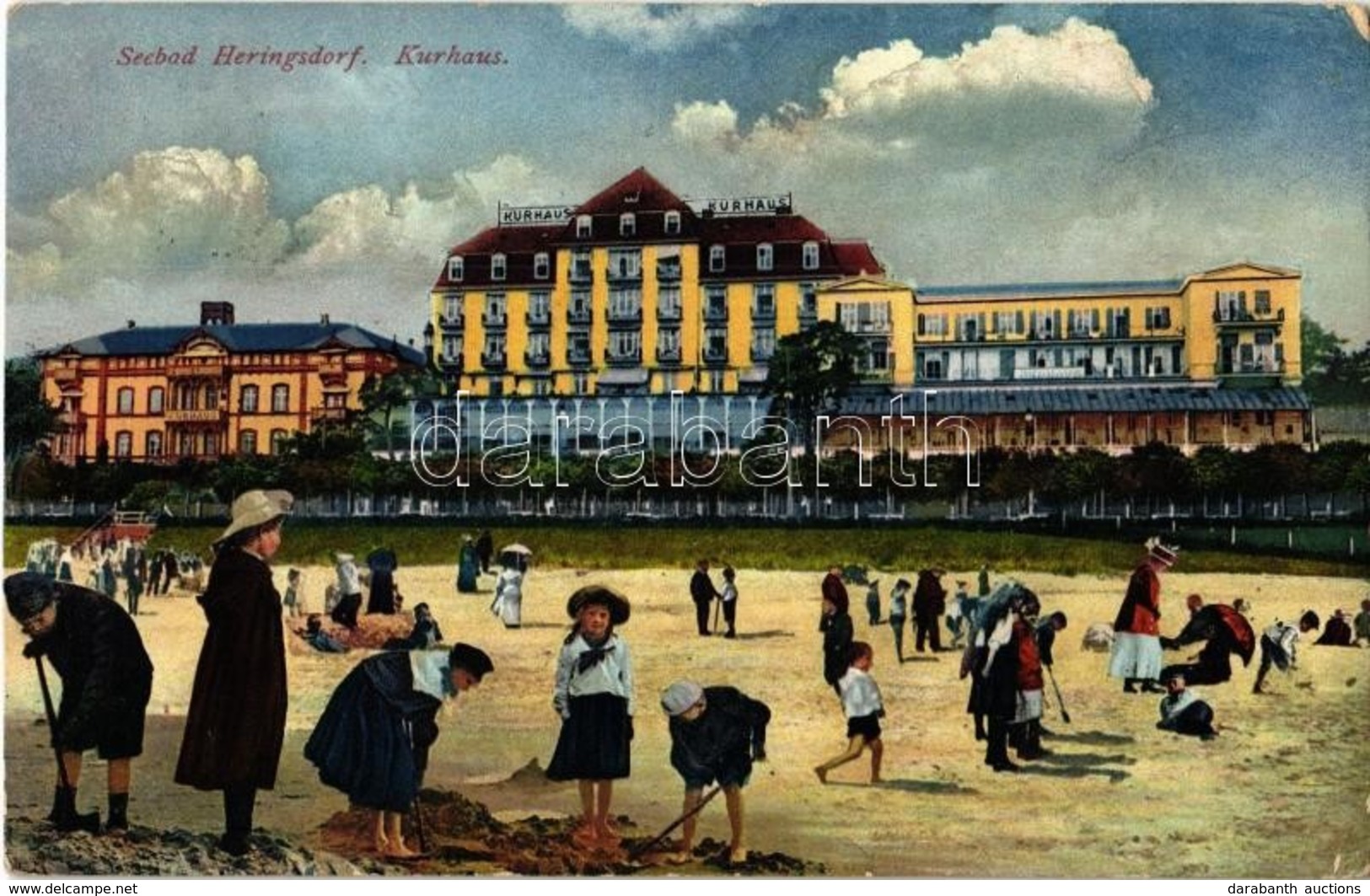 T2/T3 1913 Heringsdorf, Seebad, Kurhaus / Beach, Spa Hotel  (EK) - Ohne Zuordnung