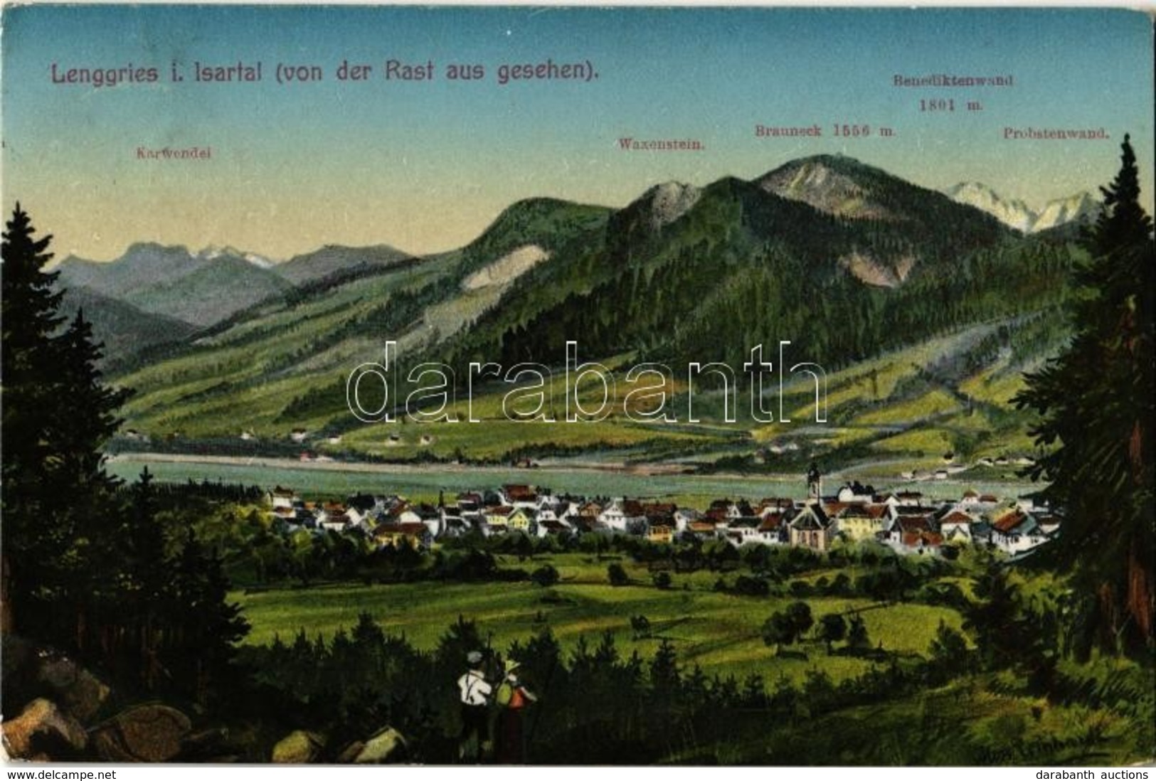 T2 1911 Lenggries, Isartal / Valley, Mountains, Nr. 1673/463. S: Reinhardt - Sin Clasificación