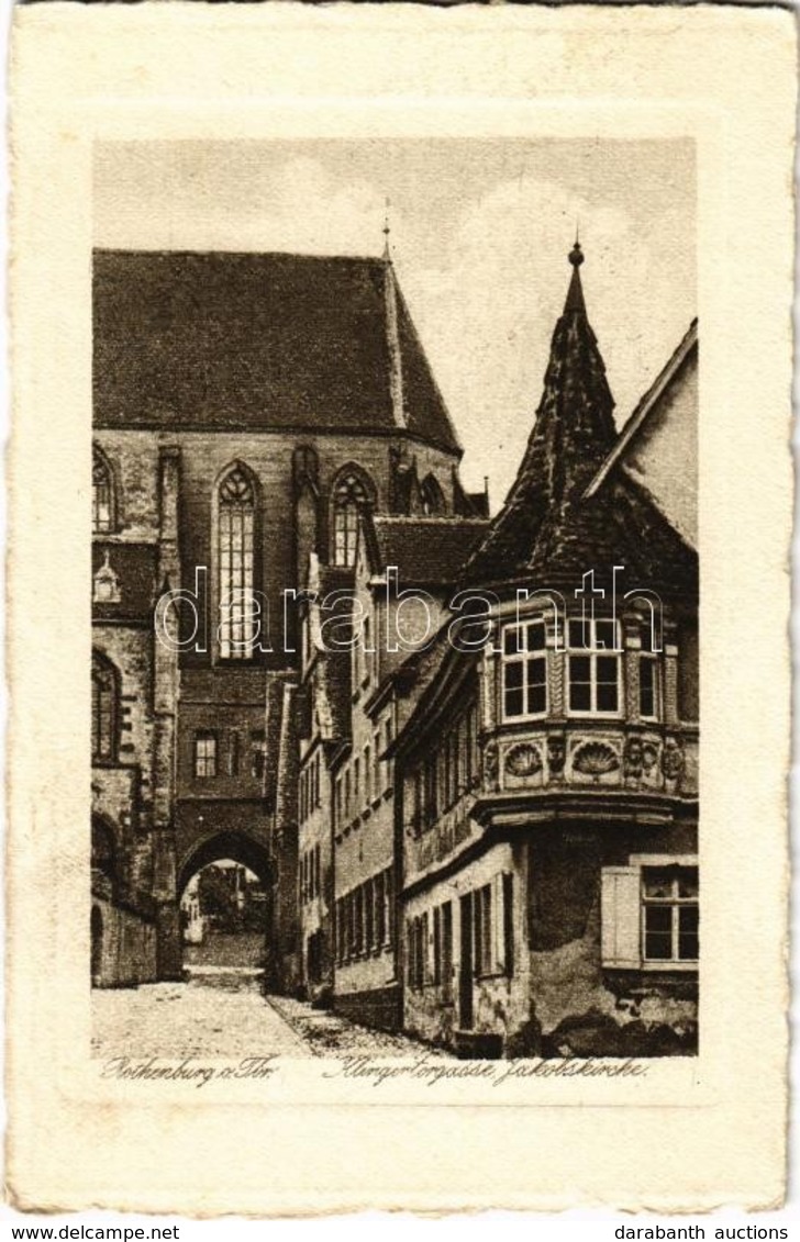 ** T2/T3 Rothenburg Ob Der Tauber, Klingertorgasse, Jakobskirche / Street, Church (worn Edges) - Ohne Zuordnung