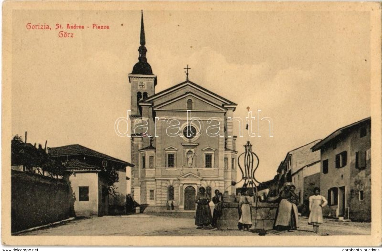 ** T1 Gorizia, Görz, Gorica; St. Andrea Piazza / Square, Church, Well - Non Classés