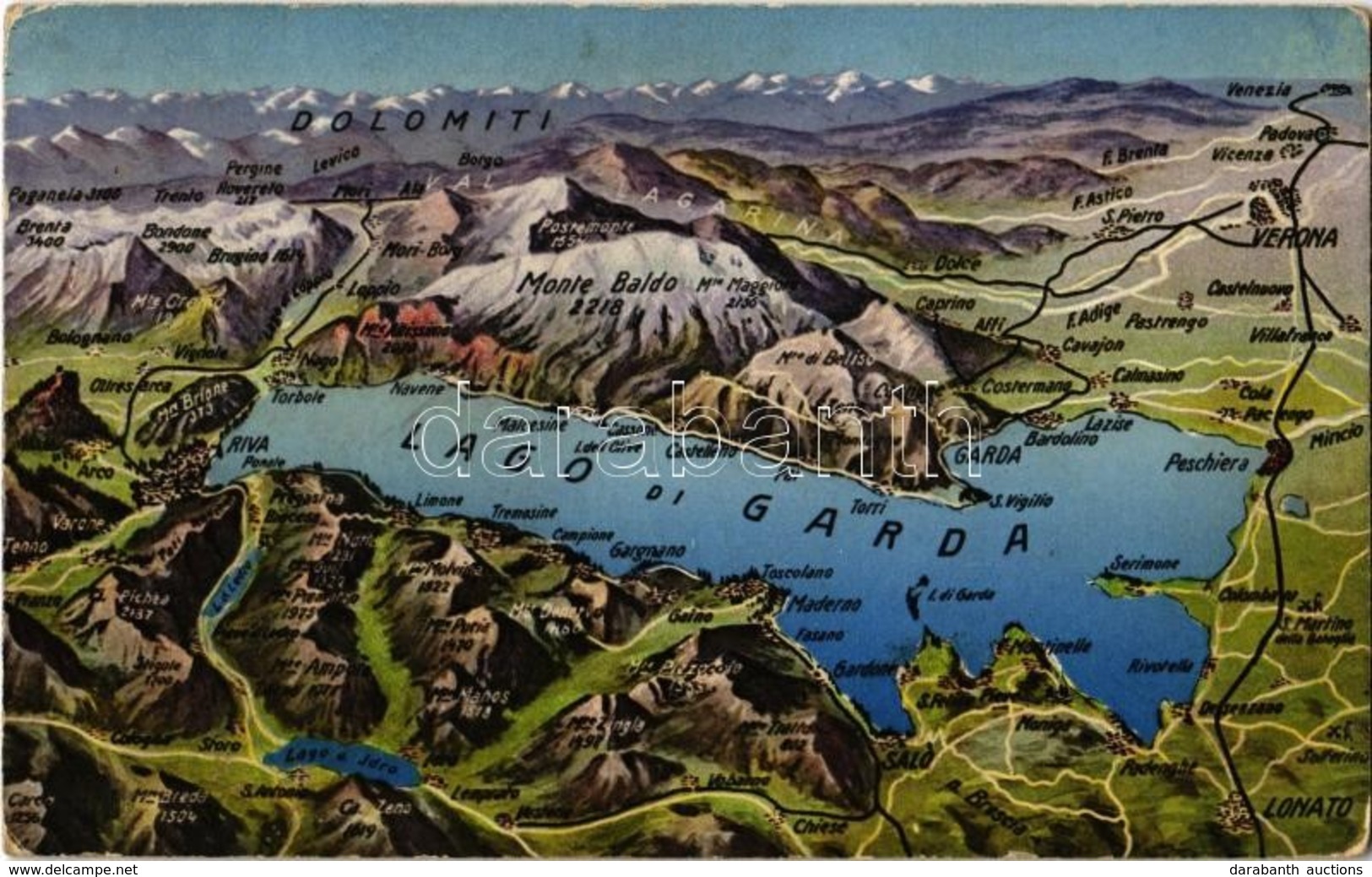 T2/T3 Lago Di Garda, Dolomiti / Lake. Map + 'K.u.K. Festungsartilleriebataillon 3. Feldkommando' - Zonder Classificatie