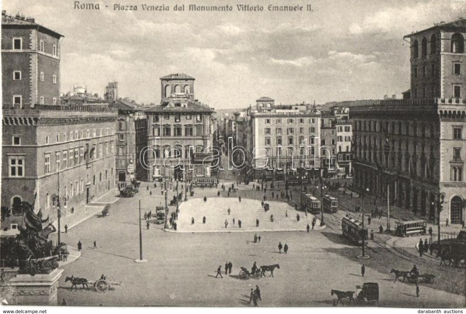 ** T2 Rome, Roma; Piazza Venezia Dal Monumento Vittorio Emanuele II / Square, Statue, Trams - Zonder Classificatie