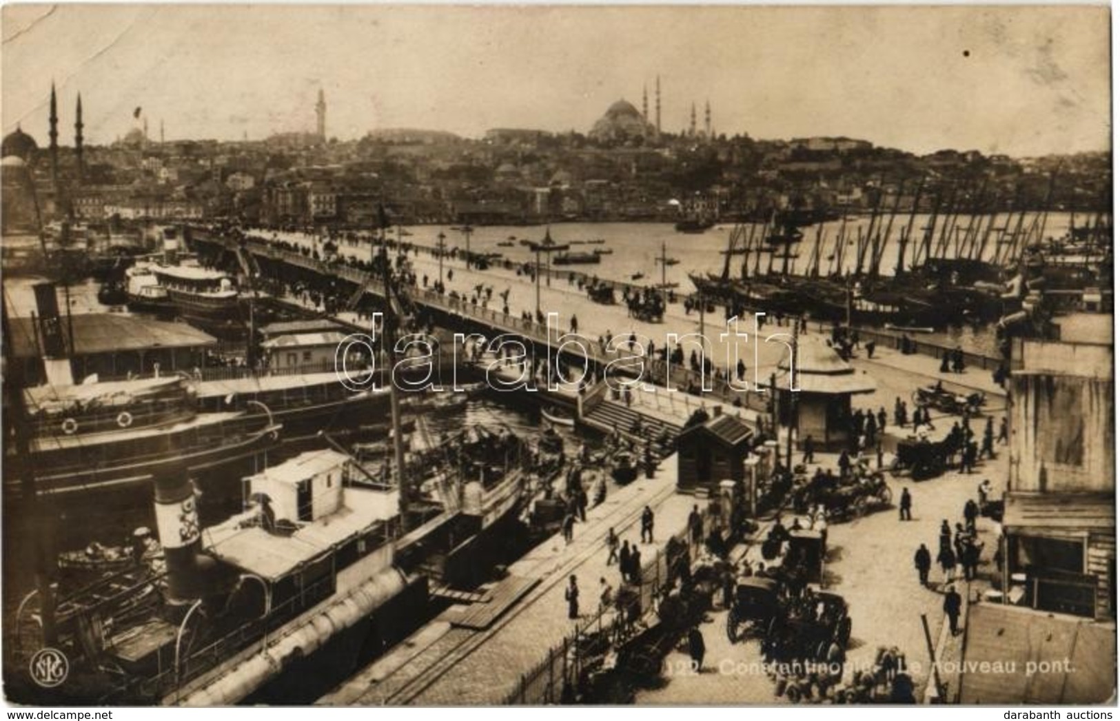 * T2/T3 1921 Constantinople, Istanbul; Le Nouveau Pont / New Bridge, Port, Steamships  (EK) - Non Classificati