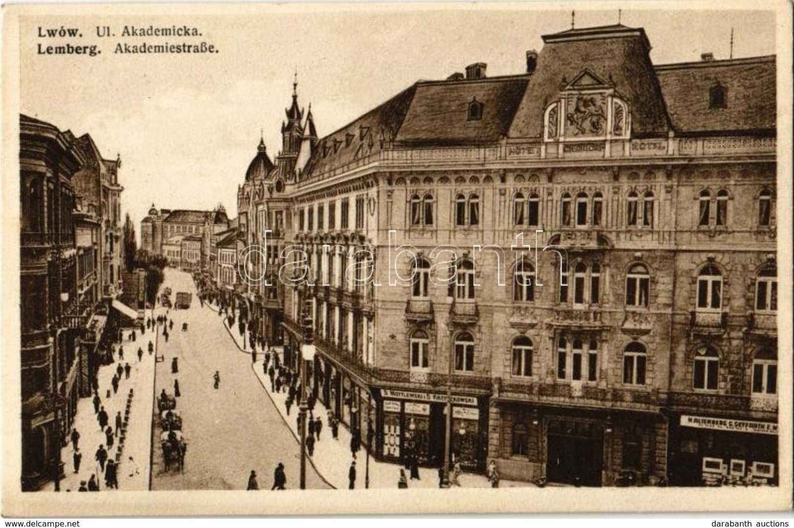 ** T2 Lviv, Lwów, Lemberg; Ul. Akademicka / Akademiestraße / Academy Street, Hotel, Shops Of Altenberg, Seyfarth, Mottle - Non Classificati