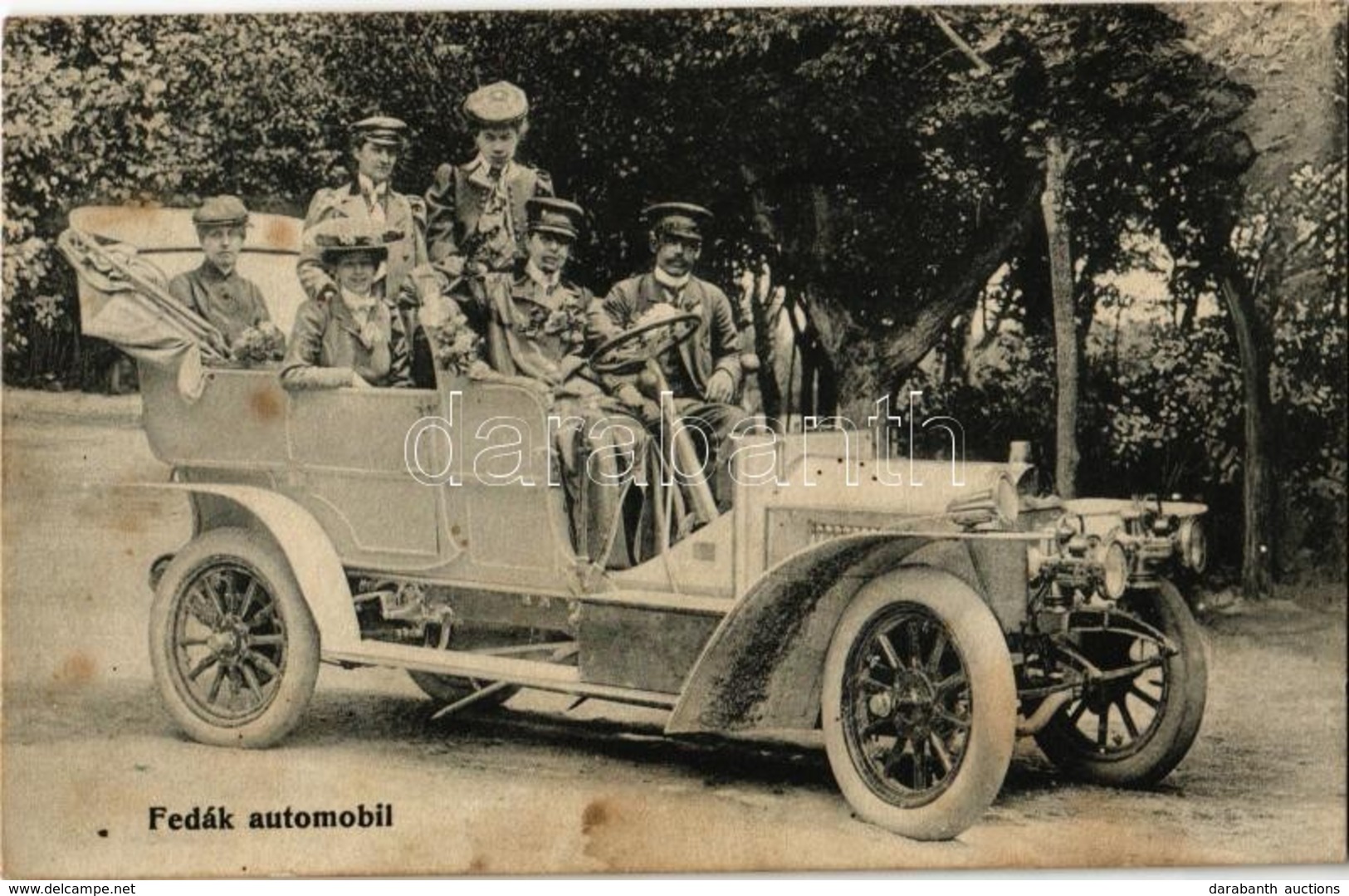 T2/T3 1906 Budapest XIII. Margitsziget, Fedák Sári Színésznő Cadillac Automobiljával (fl) - Ohne Zuordnung