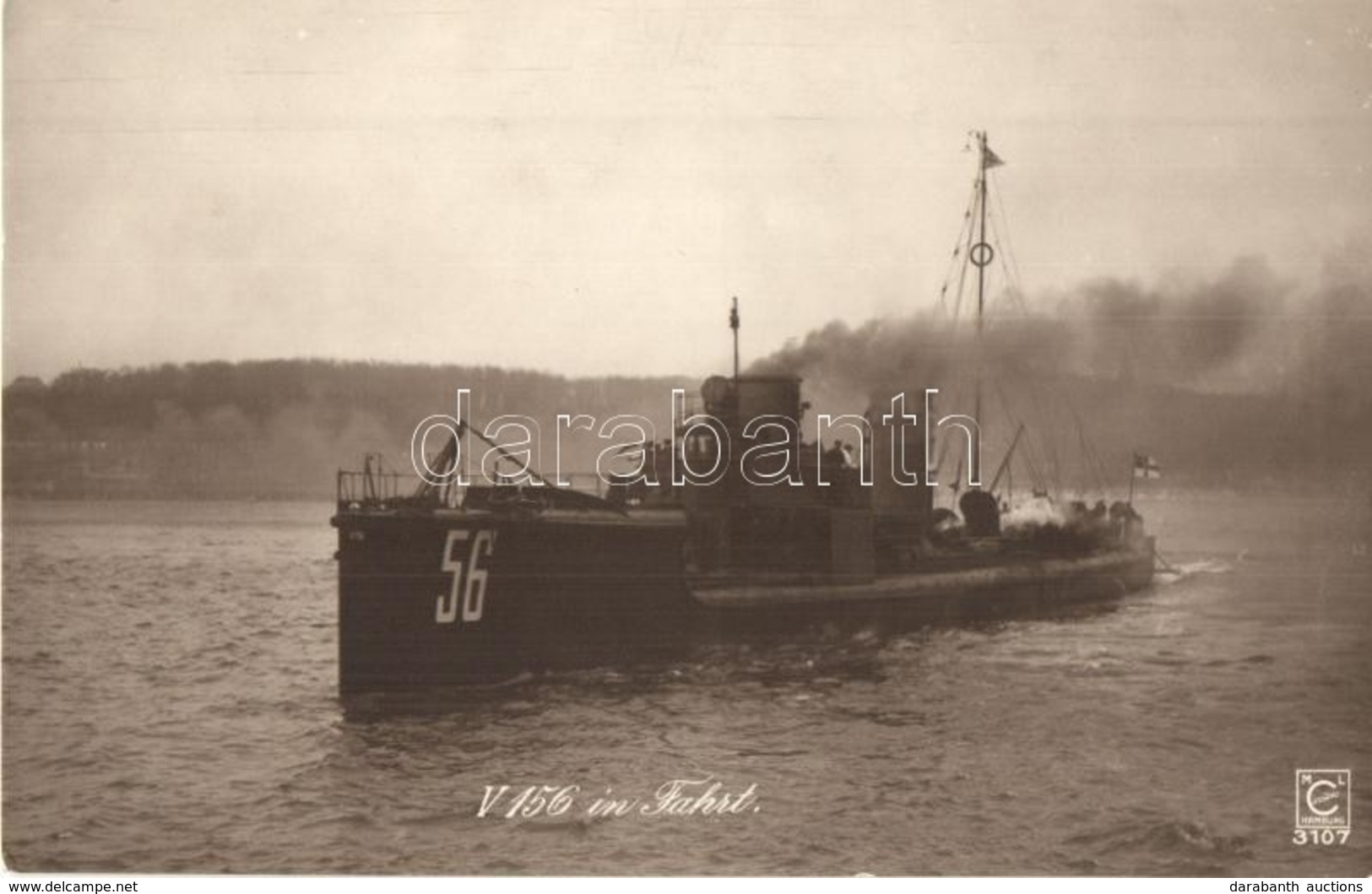 ** T1 V156 Torpedoboot In Fahrt. Kaiserliche Marine / German Navy T 56 Torpedo Boat - Zonder Classificatie