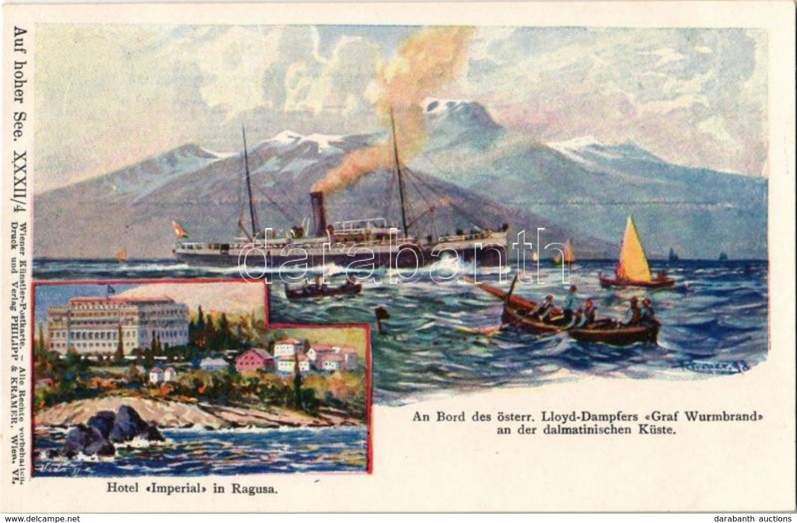 ** T1 SS Graf Wurmbrand, An Bord Des österr. Lloys-Dampfers An Der Dalmatinischen Küste, Hotel Imperial In Ragusa. Auf H - Ohne Zuordnung
