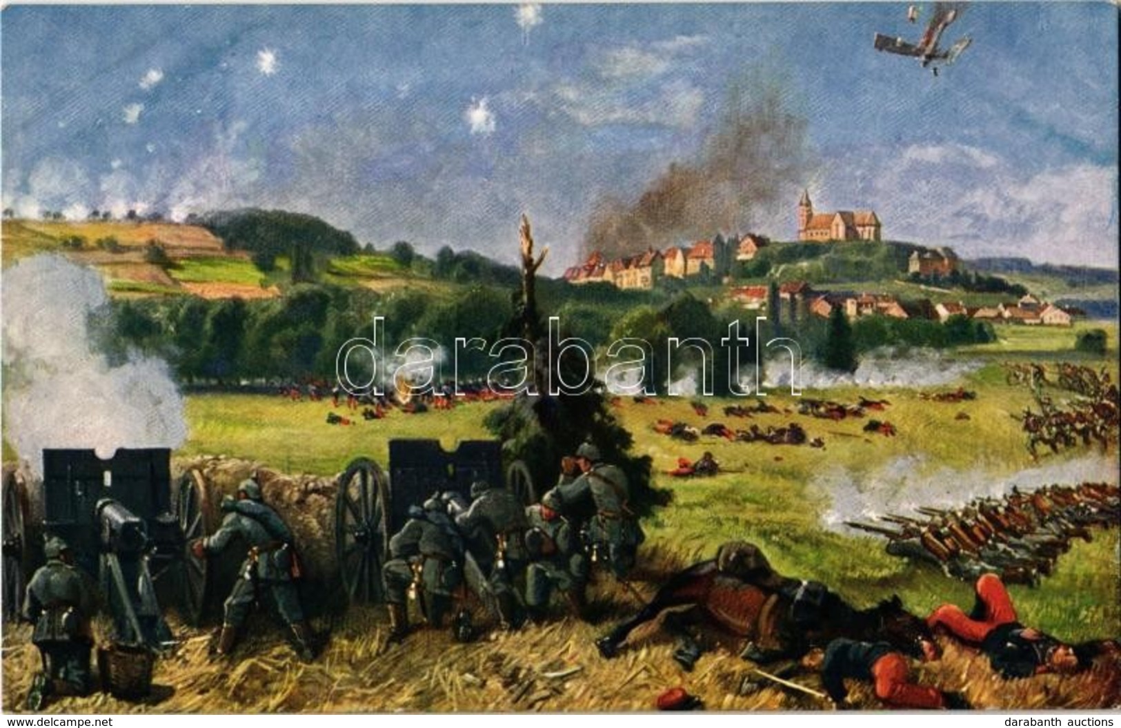 ** T1 Völkerkrieg 1914/15. Schlacht Bei Altkirch Im Elsass. 19. August 1914 / WWI K.u.k. (Austro-Hungarian) Military Art - Non Classificati